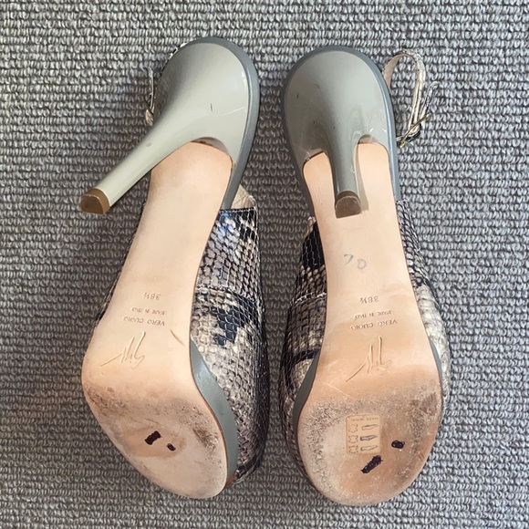 Giuseppe Zanotti Luxury Snakeskin Slingback Heels sz 38.5 - Picture 9 of 16